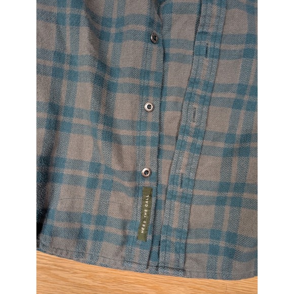 Howler Bros Harkers Flannel Cohen Plaid Button Up Shirt Blue Size XXL Dark Teal - Picture 4 of 6